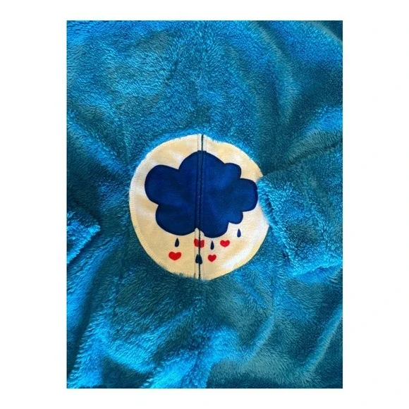 Care Bears Adult Onesie Hooded Costume Blue Sleepwear Romper - Picture 3 of 4